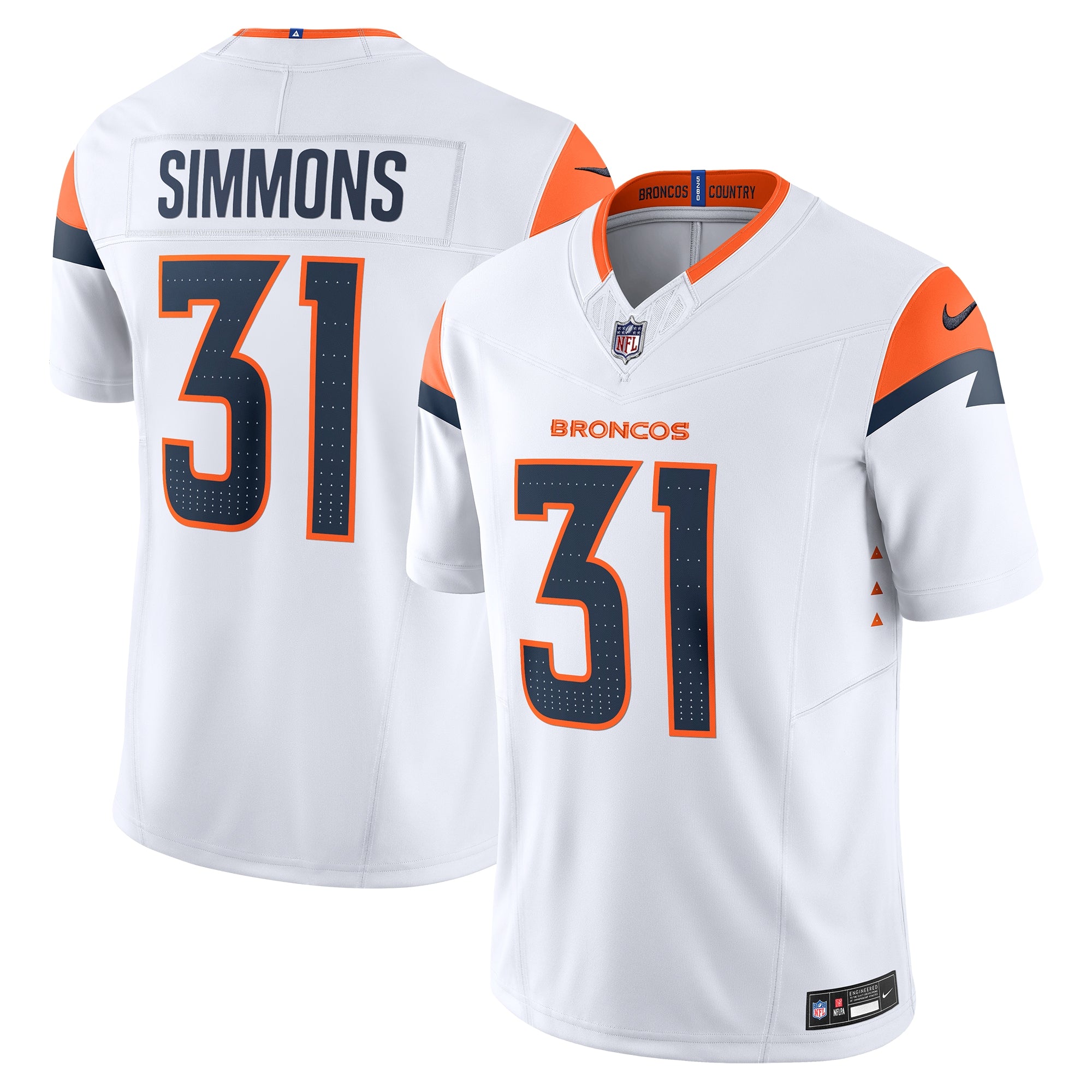 Justin Simmons Denver Broncos Nike Vapor F.U.S.E. Limited Jersey - Orange/Navy/White - Image 8