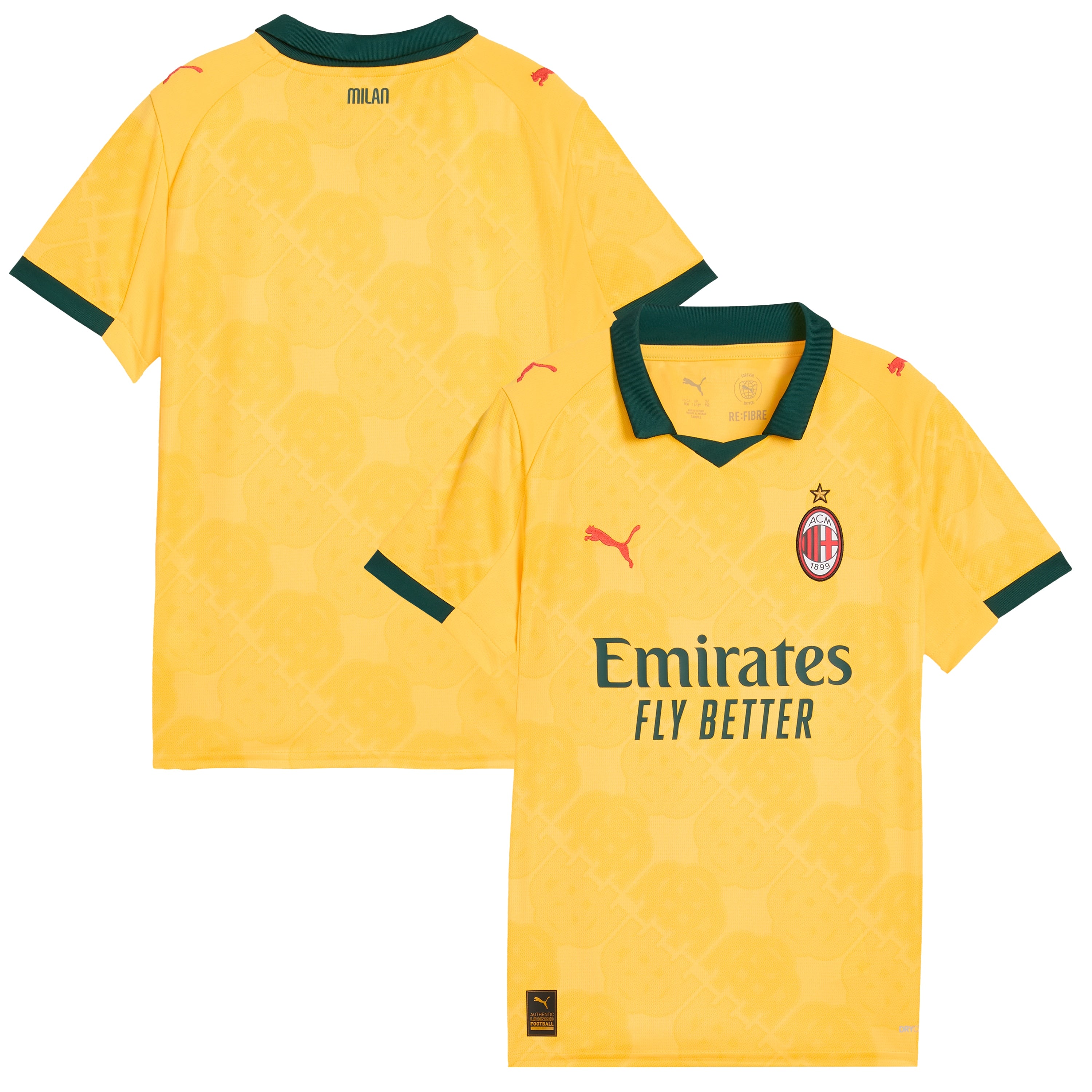 AC Milan Puma Youth 2025/26 Replica Jersey - White/Yellow - Image 6
