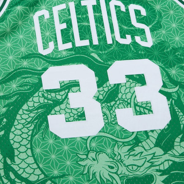 Larry Bird Boston Celtics 1985/86 Hardwood Classics Asian Heritage 6.0 Swingman Throwback Player Jersey - Kelly Green - Image 6