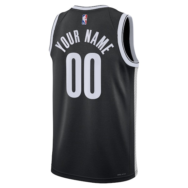 Brooklyn Nets Nike Unisex Swingman Custom Jersey Black - Icon Edition - Image 3