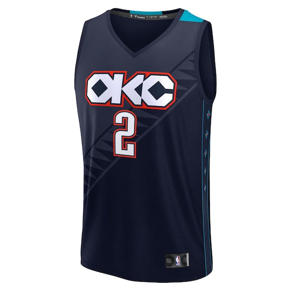 Shai Gilgeous-Alexander Oklahoma City Thunder Youth 2025/26 City Edition Fast Break Jersey - Navy - Image 2