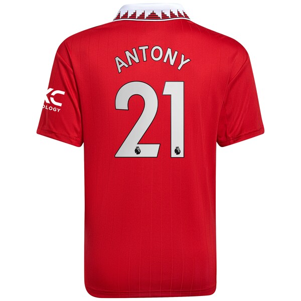 Antony Manchester United adidas Youth 2022/23 Home Replica Player Jersey - Red - Image 3