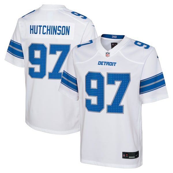 Aidan Hutchinson Detroit Lions Nike Youth Player Game Jersey - White - Image 2