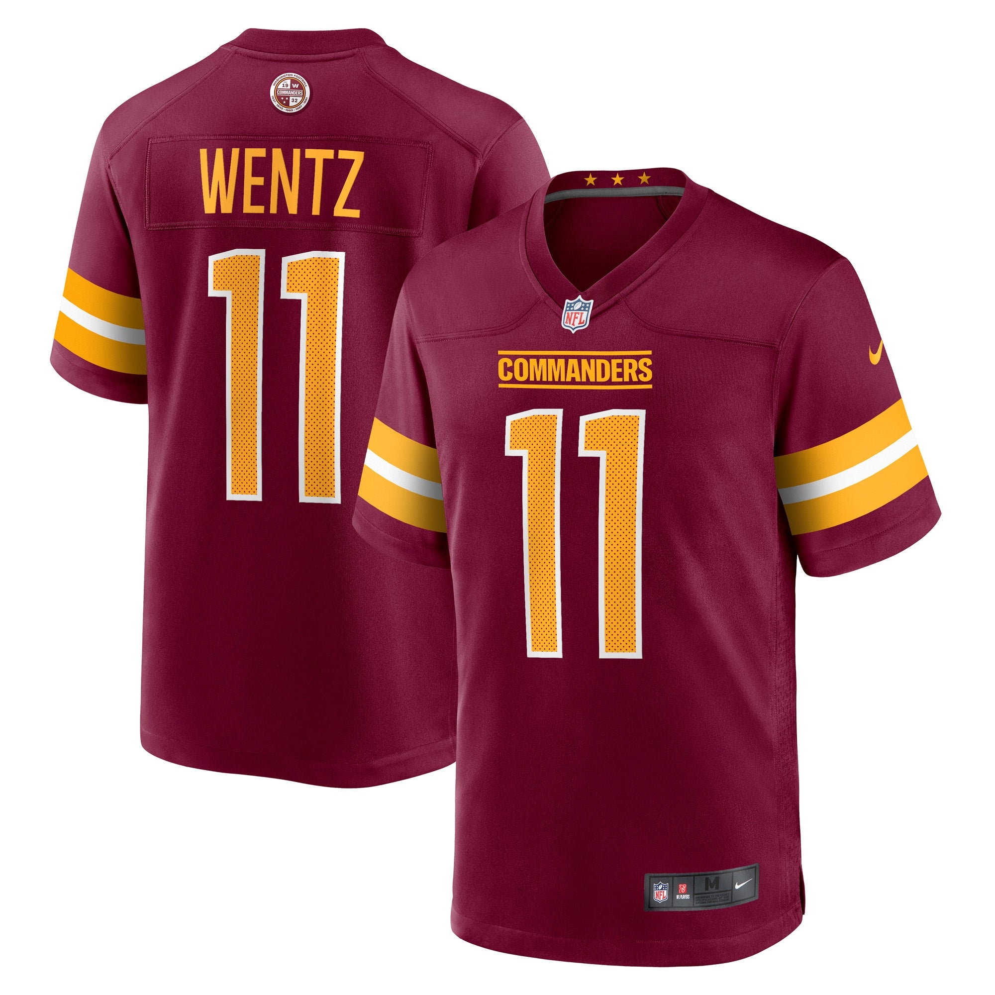 Carson Wentz Washington Commanders Nike Alternate Game Player Jersey - Black/Burgundy - Image 5