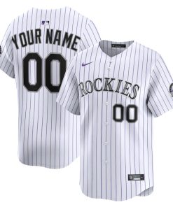 Alternative view of Colorado Rockies Nike Home Limited Custom Jersey - White/Purple