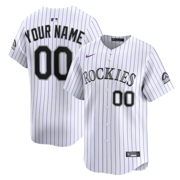 Colorado Rockies Nike Home Limited Custom Jersey - White/Purple - Image 2