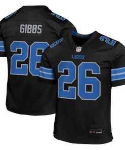 Jahmyr Gibbs Detroit Lions Nike Youth Alternate Player Game Jersey - Black