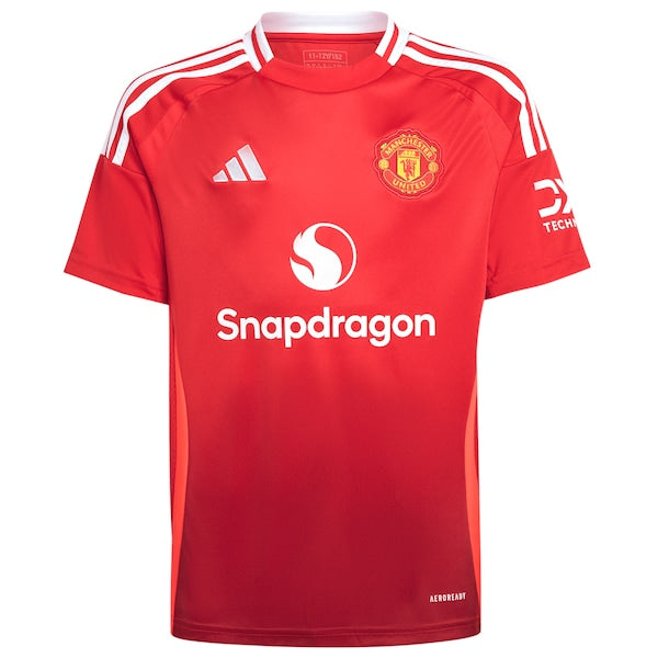 Manchester United adidas Youth 2024/25 Home Replica Custom Jersey - Red - Image 3
