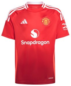 Alternative view of Manchester United adidas Youth 2024/25 Home Replica Jersey - Red