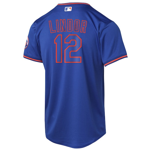 Francisco Lindor New York Mets Nike Youth Alternate Limited Player Jersey - Royal/Gray - Image 4