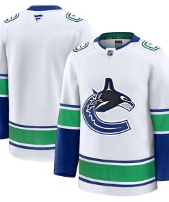 Alternative view of Vancouver Canucks  Away Premium Jersey - White/Blue/Black