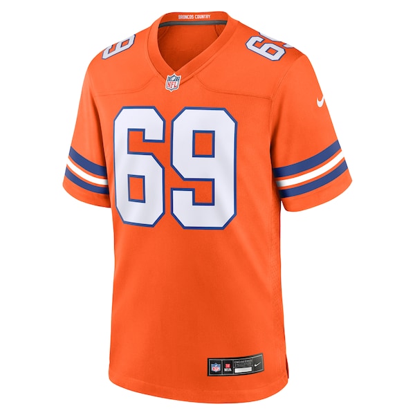 Mark Schlereth Denver Broncos Nike Mile High Collection 1977 Throwback Retired Player Game Jersey - Orange - Image 2