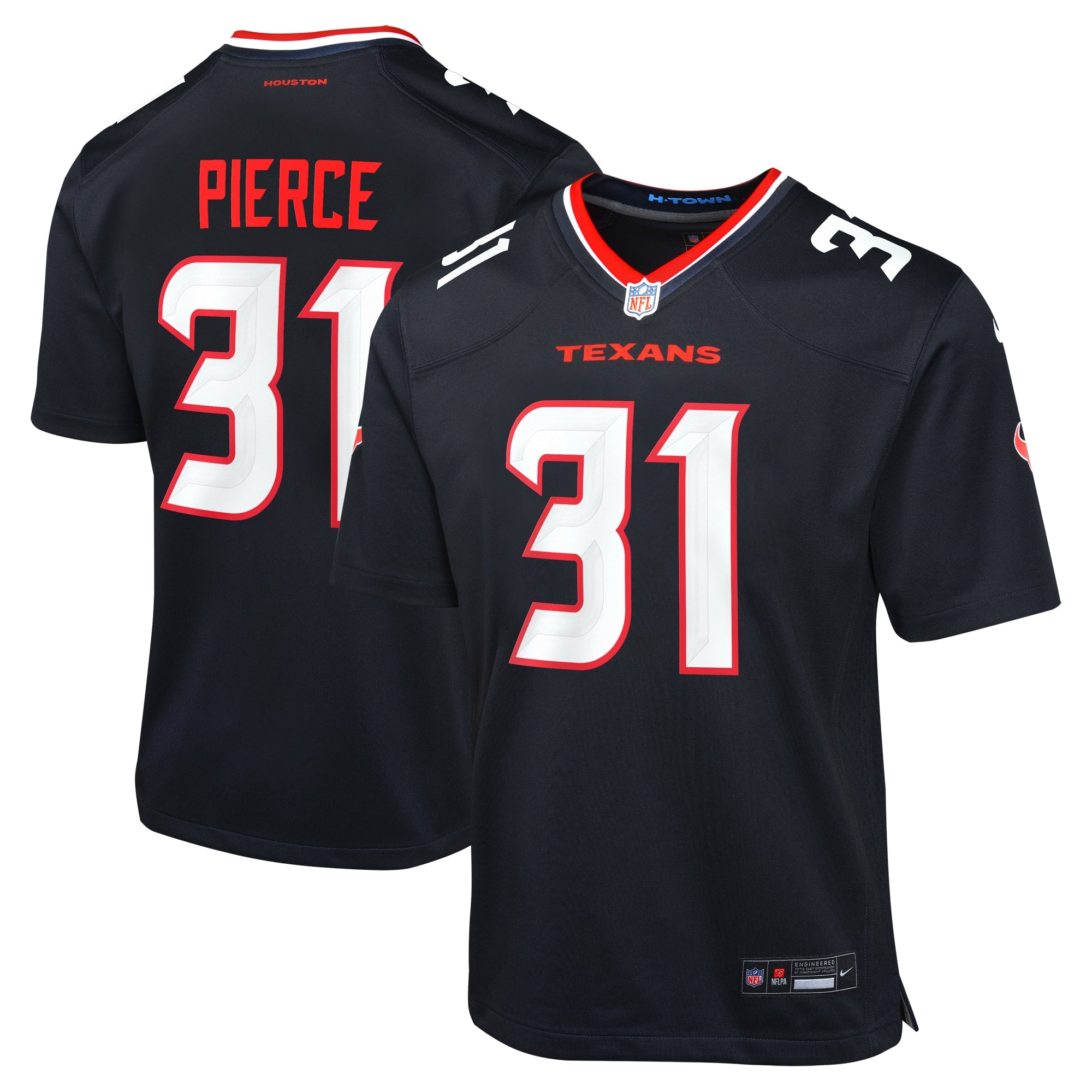 Dameon Pierce Houston Texans Nike Youth Alternate Game Jersey - Red/Navy - Image 6