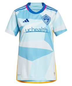 Alternative view of Jack Price Colorado Rapids adidas Women's 2024 New Day Kit Replica Jersey - Light Blue