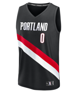 Alternative view of Damian Lillard Portland Trail Blazers  Youth Fast Break Replica Jersey - Black - Icon Edition