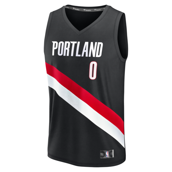Damian Lillard Portland Trail Blazers Youth Fast Break Replica Jersey - Black - Icon Edition - Image 2
