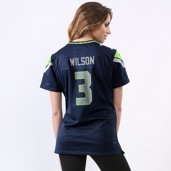 Russell Wilson Seattle Seahawks Nike Women's Game Player Jersey - College Navy/Neon Green - Image 2