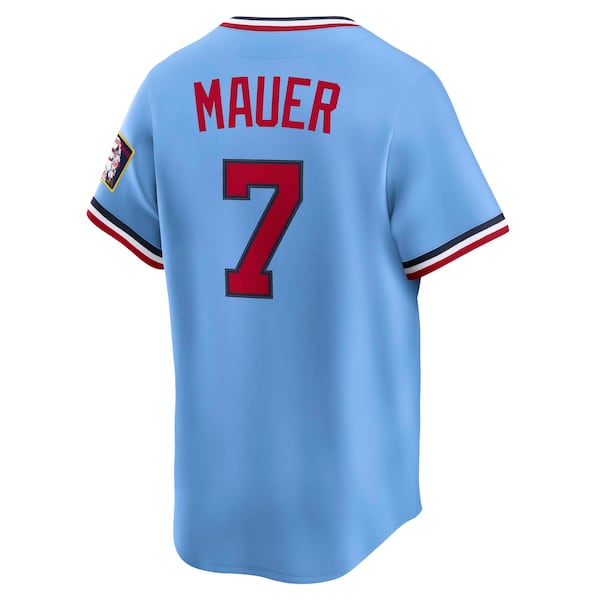 Joe Mauer Minnesota Twins Nike Throwback Cooperstown Collection Limited Jersey - Light Blue - Image 3