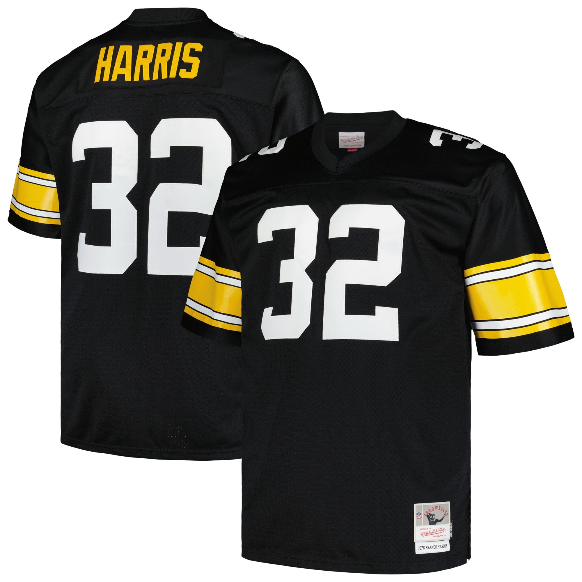Franco Harris Pittsburgh Steelers Big & Tall 1976 Retired Player Replica Jersey - White/Black - Image 5