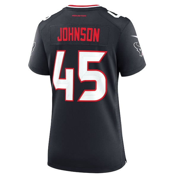 Jakob Johnson Houston Texans Nike Women's Team Game Jersey - Navy - Image 7