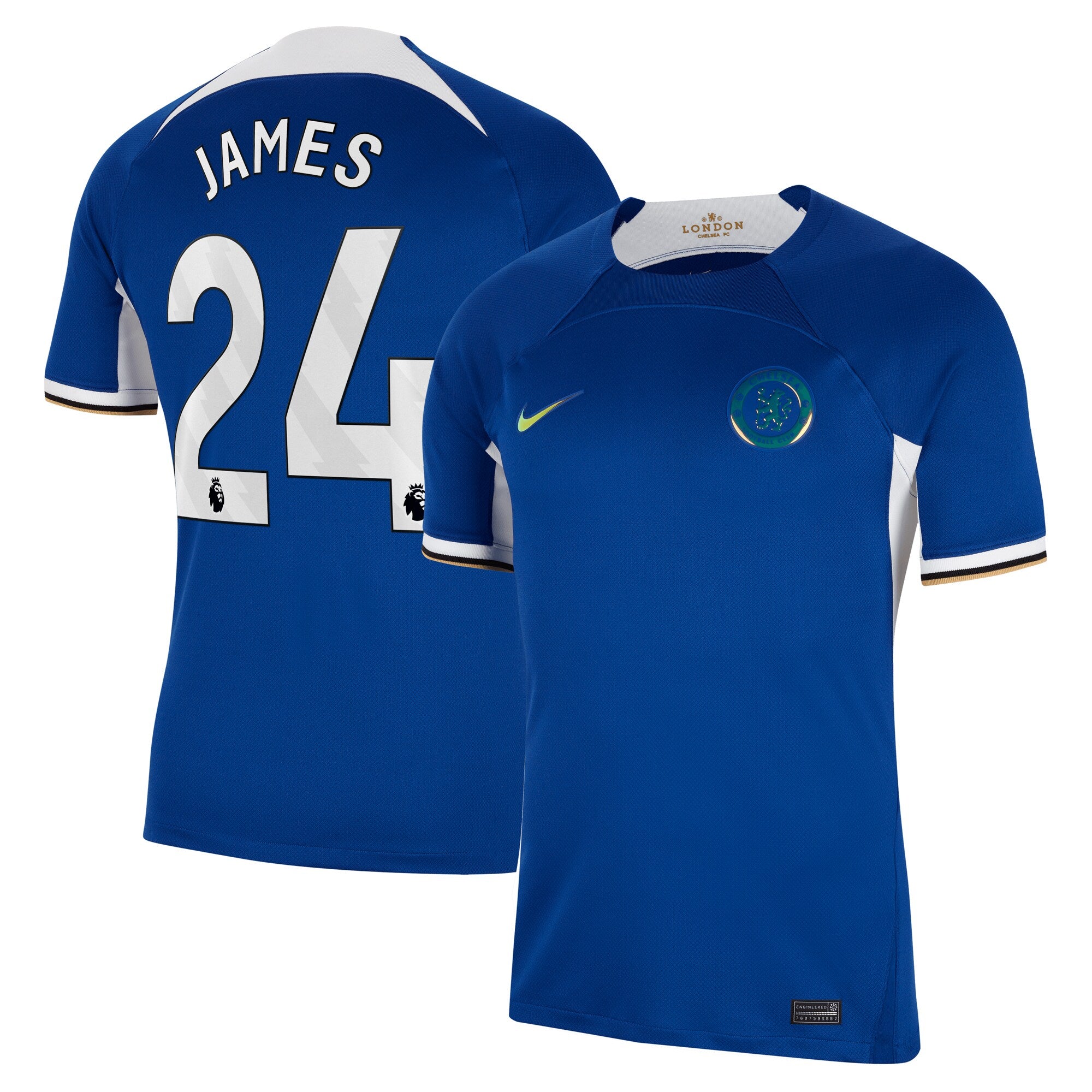 Reece James Chelsea Nike 2023/24 Away Stadium Replica Player Jersey - Navy/Blue/Mint - Image 5