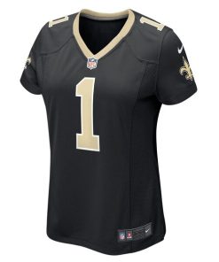 Alternative view of Number 1 Bride New Orleans Saints Nike Women's Game Jersey - Black