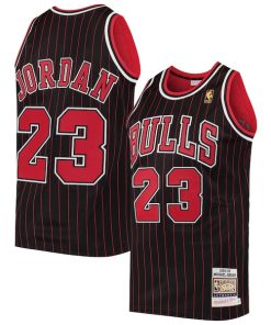 Men's Chicago Bulls Michael Jordan Black 1996/97 Hardwood Classics Authentic Jersey