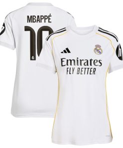 Kylian Mbapp¨¦ Los Merengues adidas Women's 2025/26 Home Replica Player Jersey - White/Blue