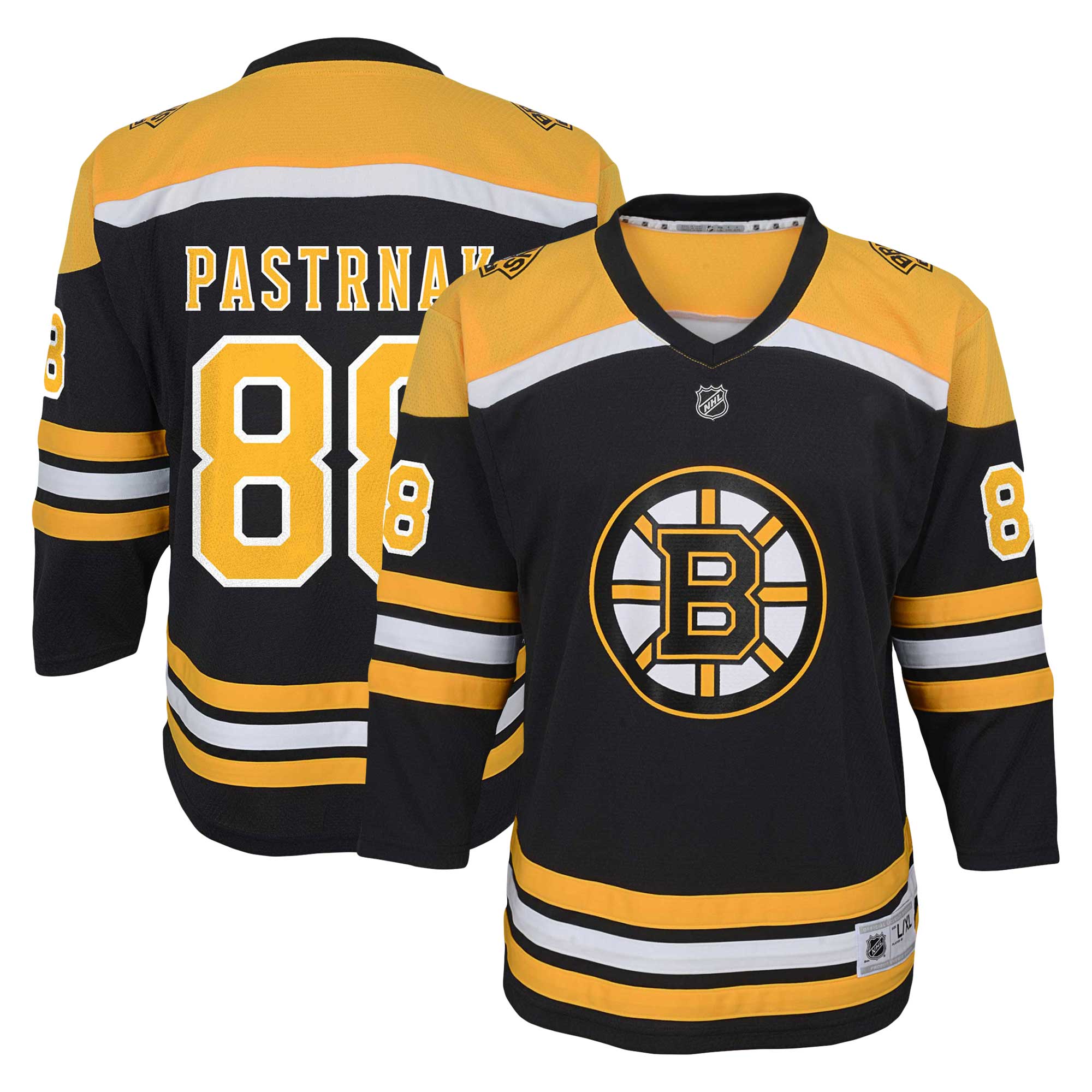 David Pastrnak Boston Bruins Youth Home Replica Player Jersey - White/Black - Image 4