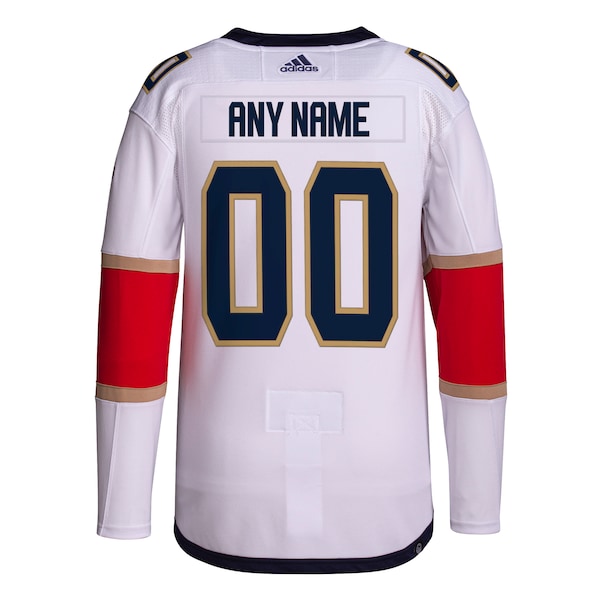 Florida Panthers adidas Away Primegreen Authentic Custom Jersey - White - Image 3