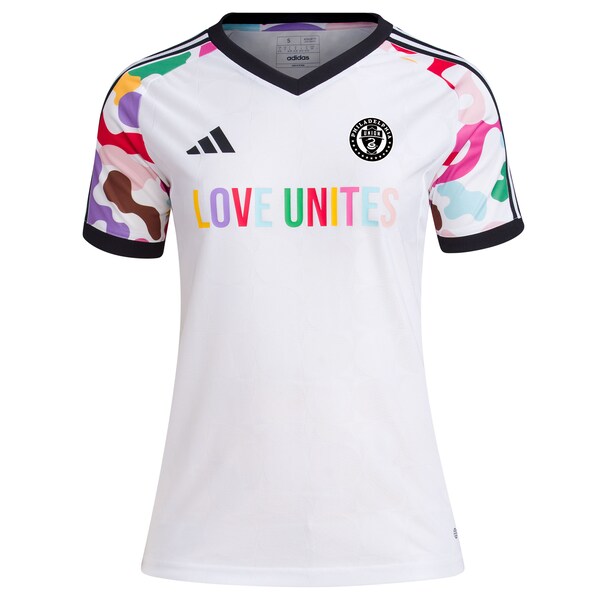 Philadelphia Union adidas Women's 2024 Pride Pre-Match Top - White - Image 2
