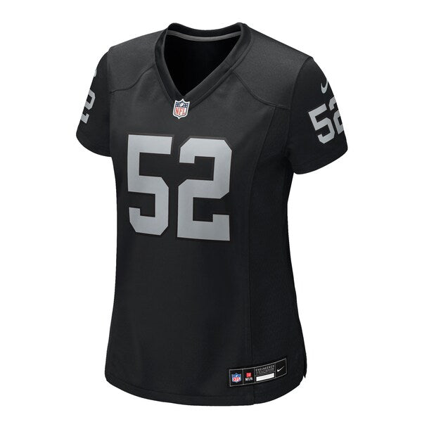 Elandon Roberts Las Vegas Raiders Nike Women's Team Game Jersey - Black - Image 2