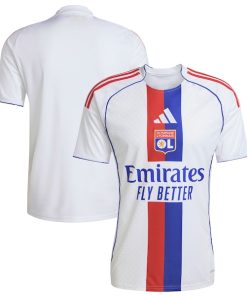 Olympique Lyonnais adidas 2025/26 Home Replica Jersey - White/Blue