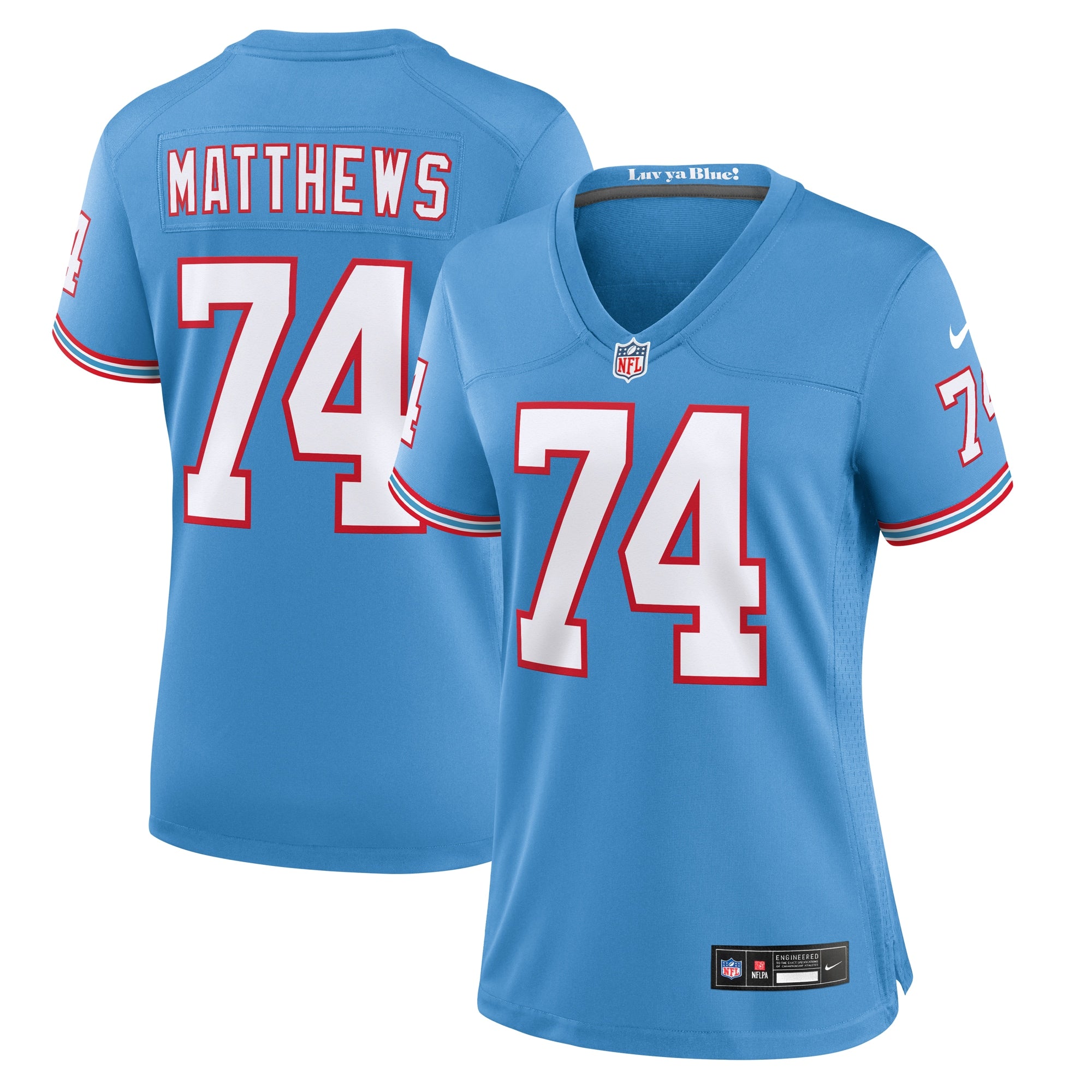 Bruce Matthews Tennessee Titans Nike Women's Retired Player Jersey - Navy/Light Blue - Image 6