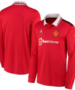 Manchester United adidas 2022/23 Home Replica Long Sleeve Blank Jersey - Red
