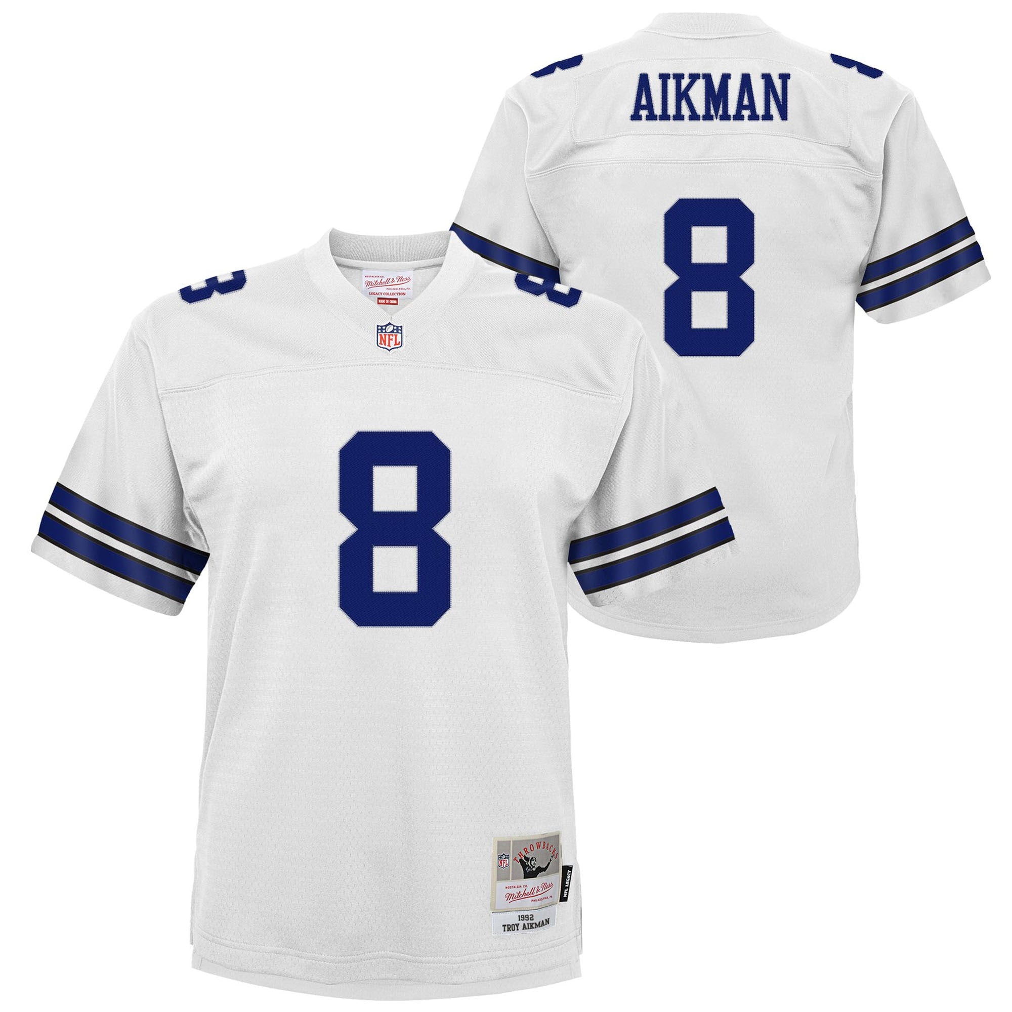 Troy Aikman Dallas Cowboys Youth 1996 Legacy Jersey - Navy/White - Image 5