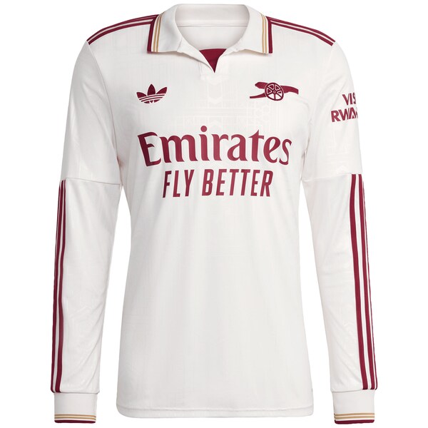 Arsenal adidas 2025/26 Third Replica Long Sleeve Jersey - White/Blue/Red - Image 3