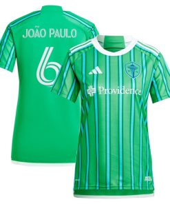 Joao Paulo Seattle Sounders FC adidas Women's 2024 The Anniversary Kit Replica Player Jersey?¨C Green