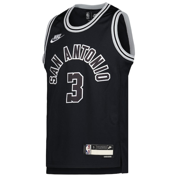 Keldon Johnson San Antonio Spurs Nike Youth 2022/23 Swingman Jersey - Classic Edition - Black - Image 2