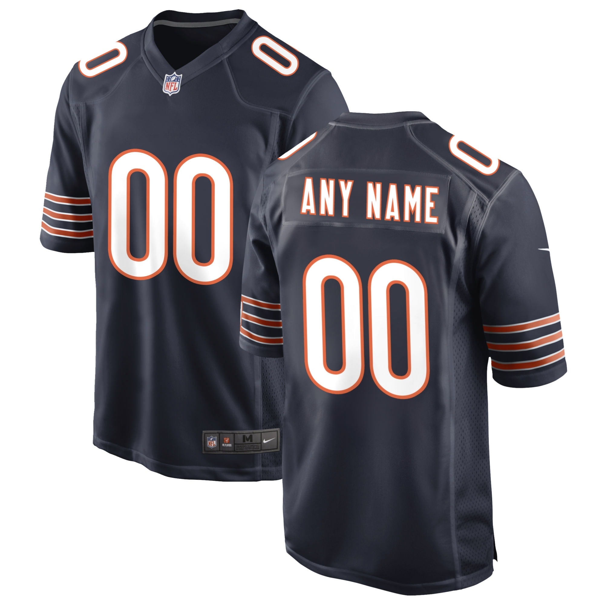 Men's Chicago Bears Nike Alternate Custom Game Jersey - Orange/White/Navy - Image 6