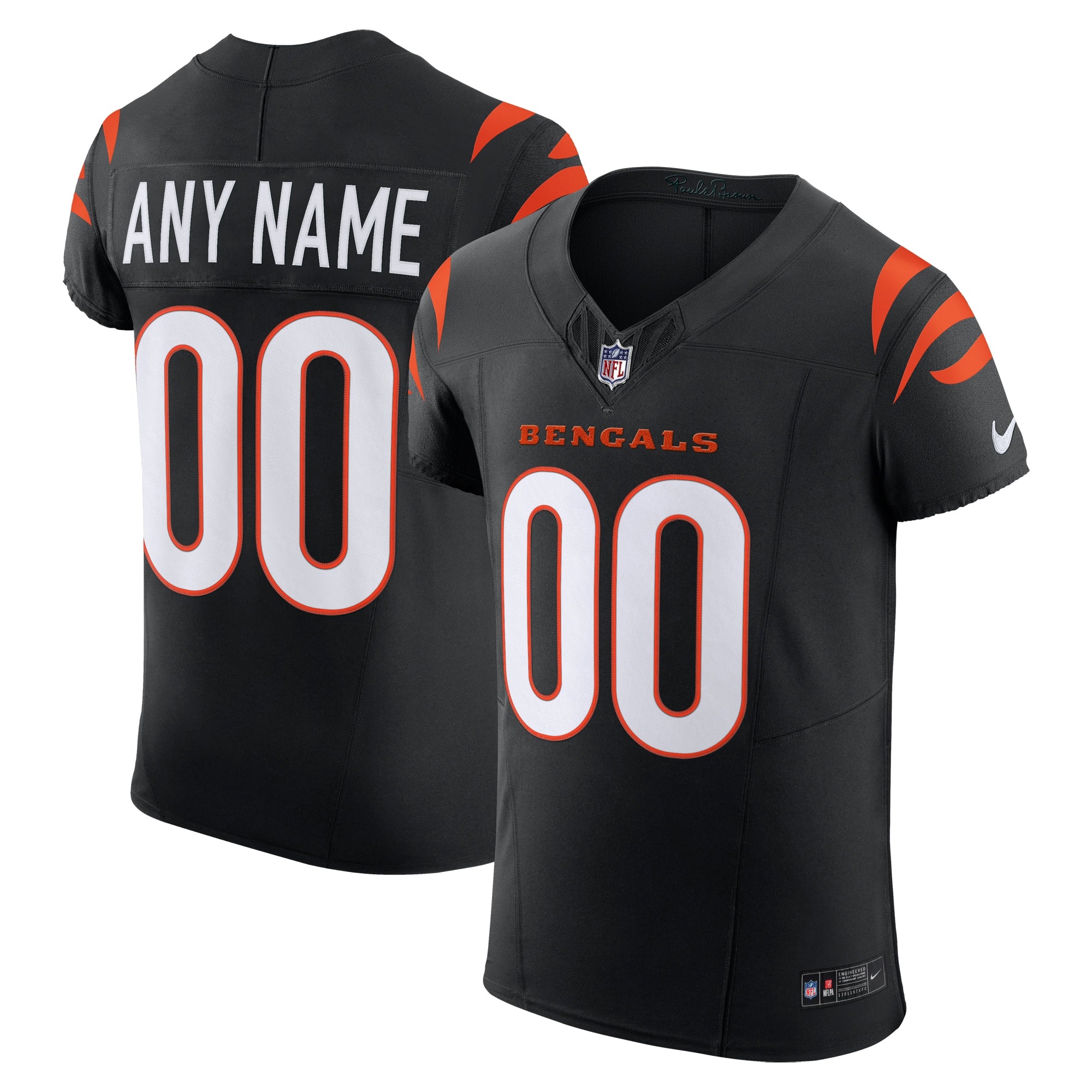 Cincinnati Bengals Nike Alternate Vapor F.U.S.E. Elite Custom Jersey - Men's Orange/Black - Image 6