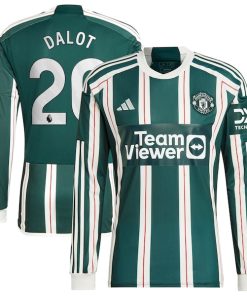 Diogo Dalot Manchester United adidas 2023/24 Away Long Sleeve Replica Player Jersey - Green