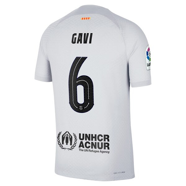 Gavi Barcelona Nike 2022/23 Third Vapor Match Authentic Player Jersey - Gray - Image 3