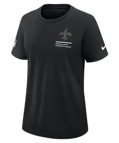 Alternative view of New Orleans Saints Nike Women's 2025 NFL Crucial Catch Tri-Blend Dri-FIT T-Shirt - Black