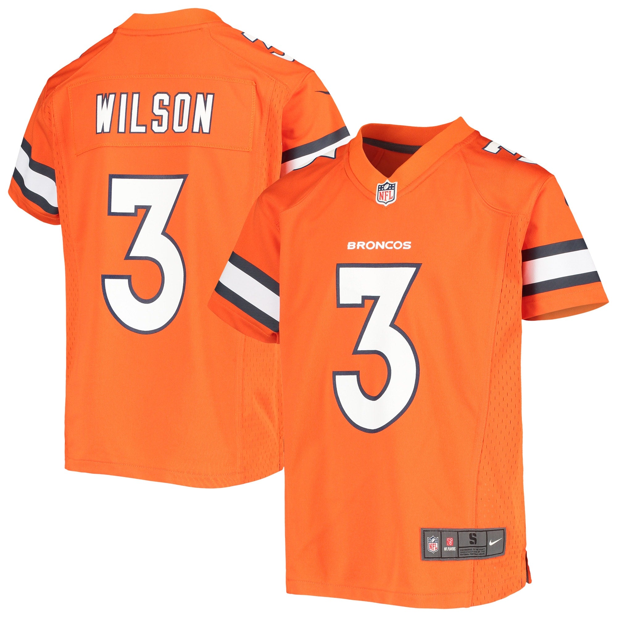 Russell Wilson Denver Broncos Nike Youth Game Jersey - Navy/Orange/White - Image 8
