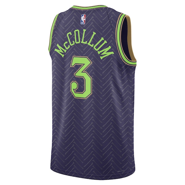 CJ McCollum New Orleans Pelicans Nike Unisex 2024/25 Swingman Player Jersey - City Edition - Purple - Image 4