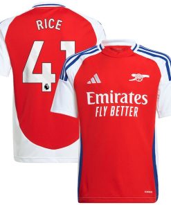 Declan Rice Arsenal adidas Youth 2024/25 Home Replica Player Jersey?¨C Red