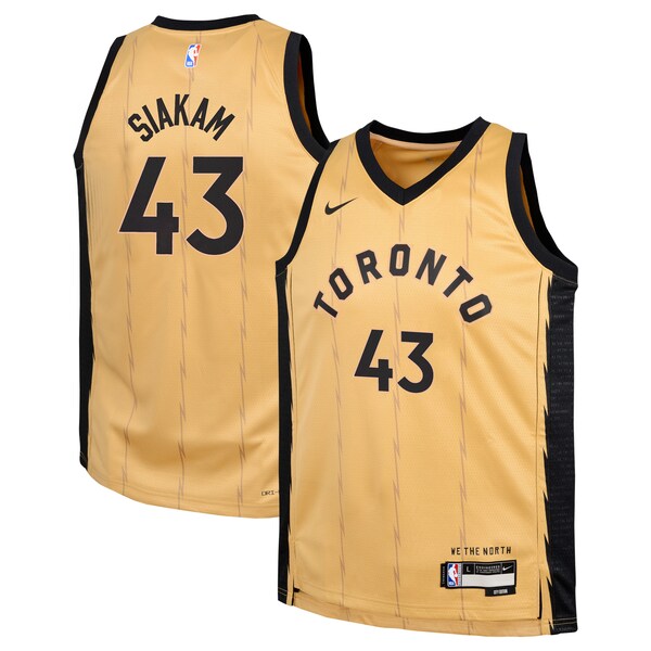 Pascal Siakam Toronto Raptors Nike Youth Swingman Replica Jersey - City Edition - Gold