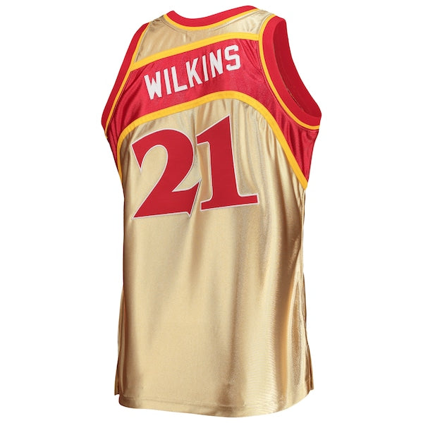 Dominique Wilkins Atlanta Hawks 75th Anniversary 1986/87 Hardwood Classics Swingman Jersey - Gold - Image 4