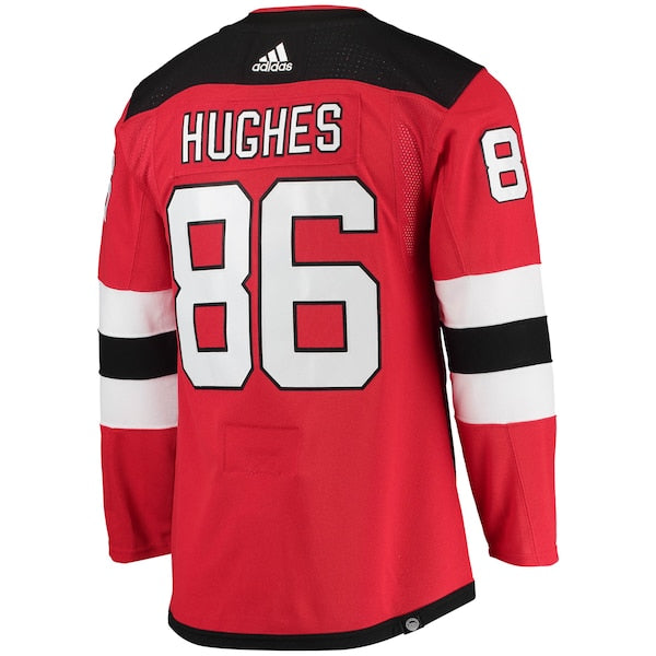 Jack Hughes New Jersey Devils adidas Home Primegreen Authentic Player Jersey - Red/Black - Image 4